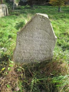 The cross on from the top of the stone is missing and although tilted the monument is quite stable. Photo December 2016. 