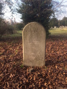 The headstone in December 2016