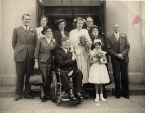 Betty Emmines's wedding to Arthur Avery Adams, 1952