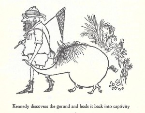 Molesworth cartoon: the gerund