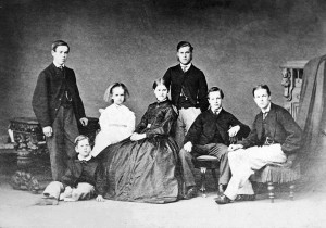 Seven children of John and Mary Ann c 1863 (left to right: Herbert, George, Katherine, Frances, Henry, Arthur, Charles
