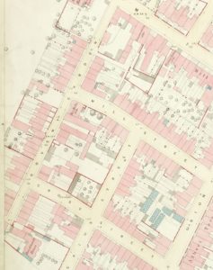 Covent Garden with Mill Street and Cross Street (O/S map 1888)